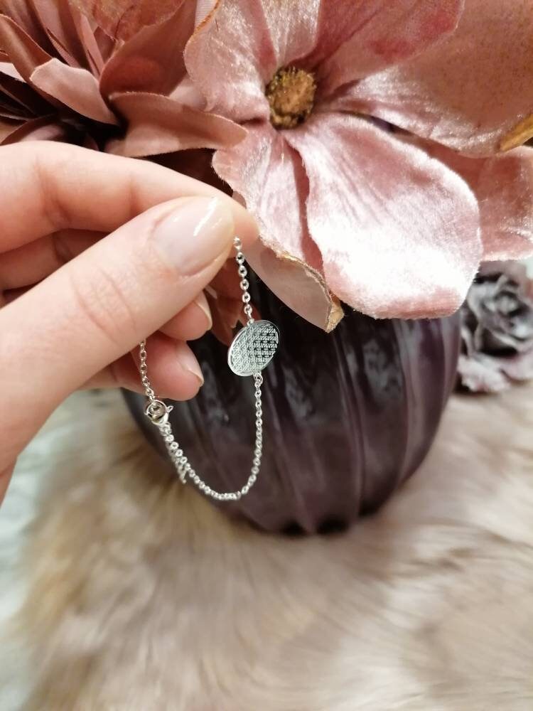 Armkette Blume des Lebens Silber