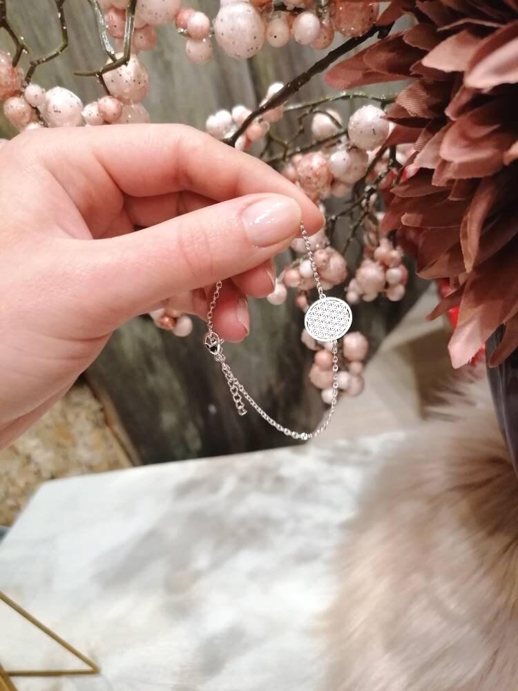 Armkette Blume des Lebens Silber