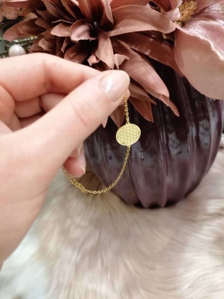 Armkette Blume des Lebens gold