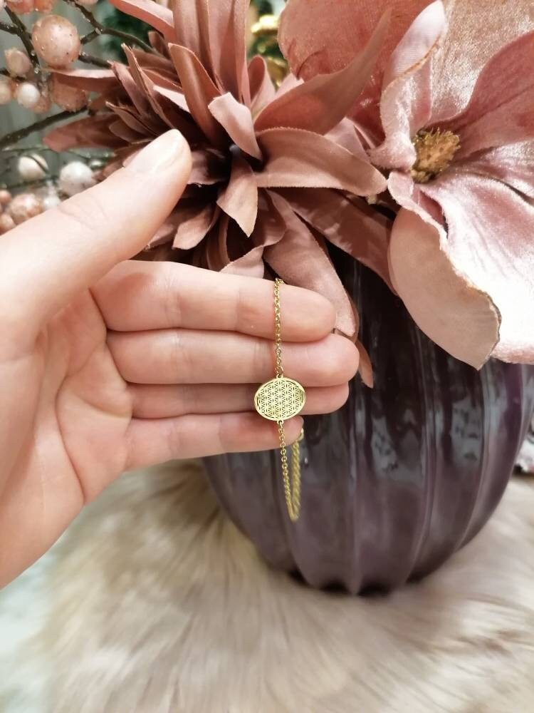 Armkette Blume des Lebens gold