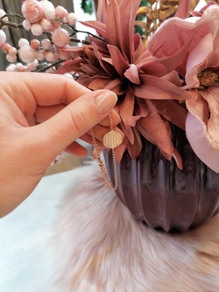 Armkette Blume des Lebens Rosegold