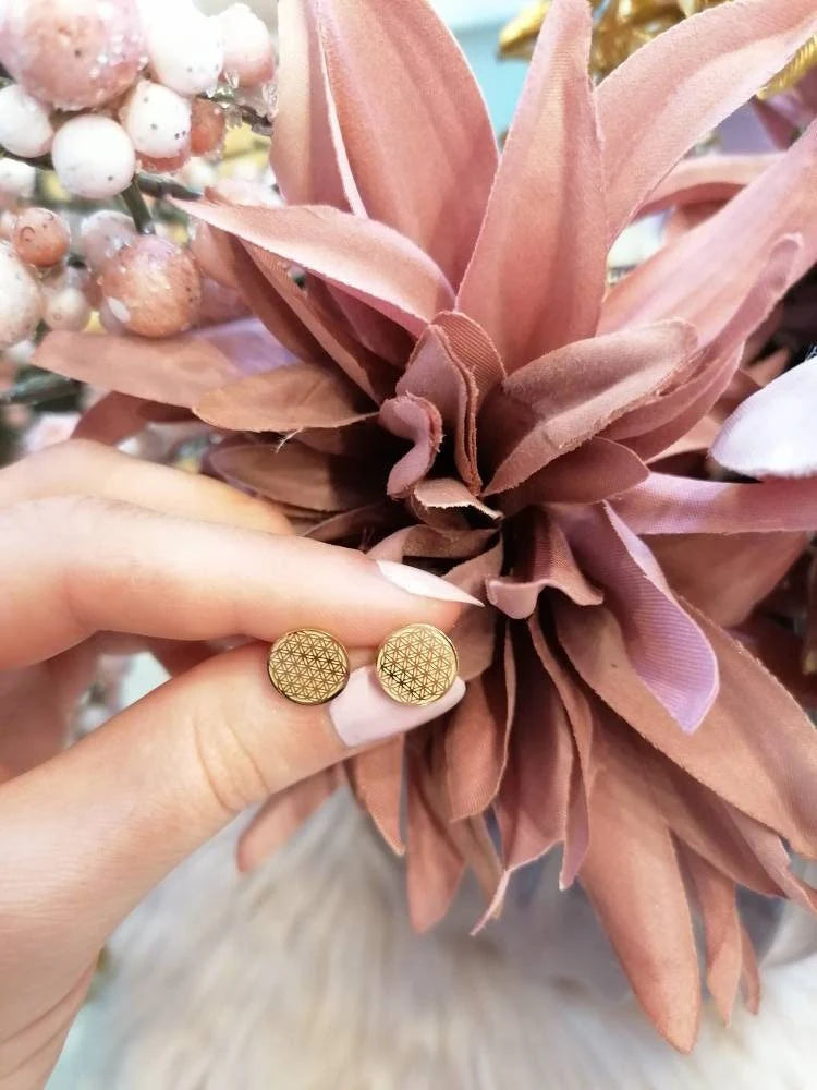 Ohrstecker Lebensblume Gold