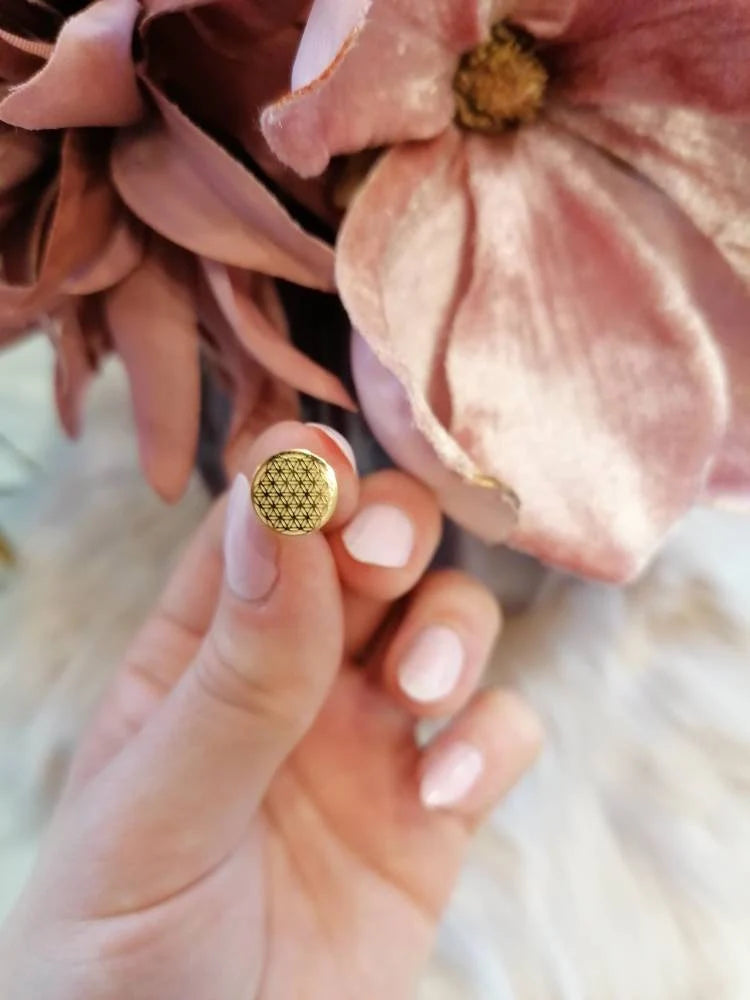 Ohrstecker Lebensblume Gold