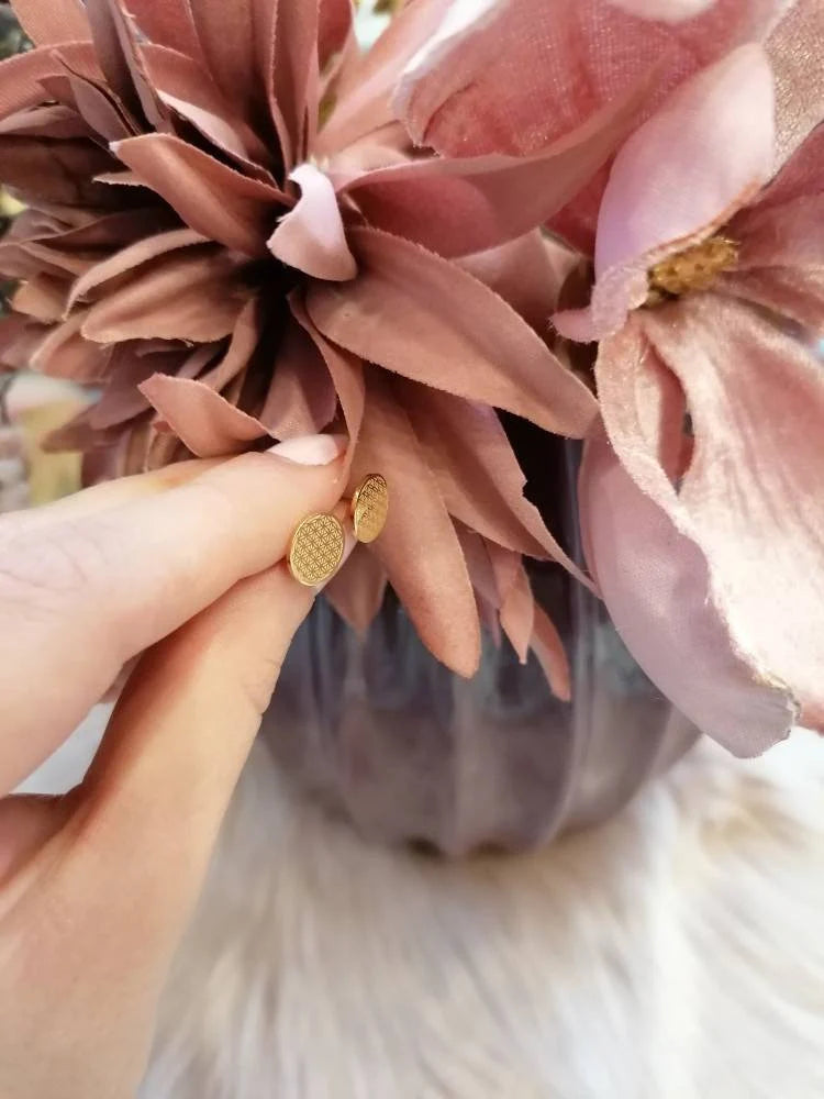 Ohrstecker Lebensblume Gold