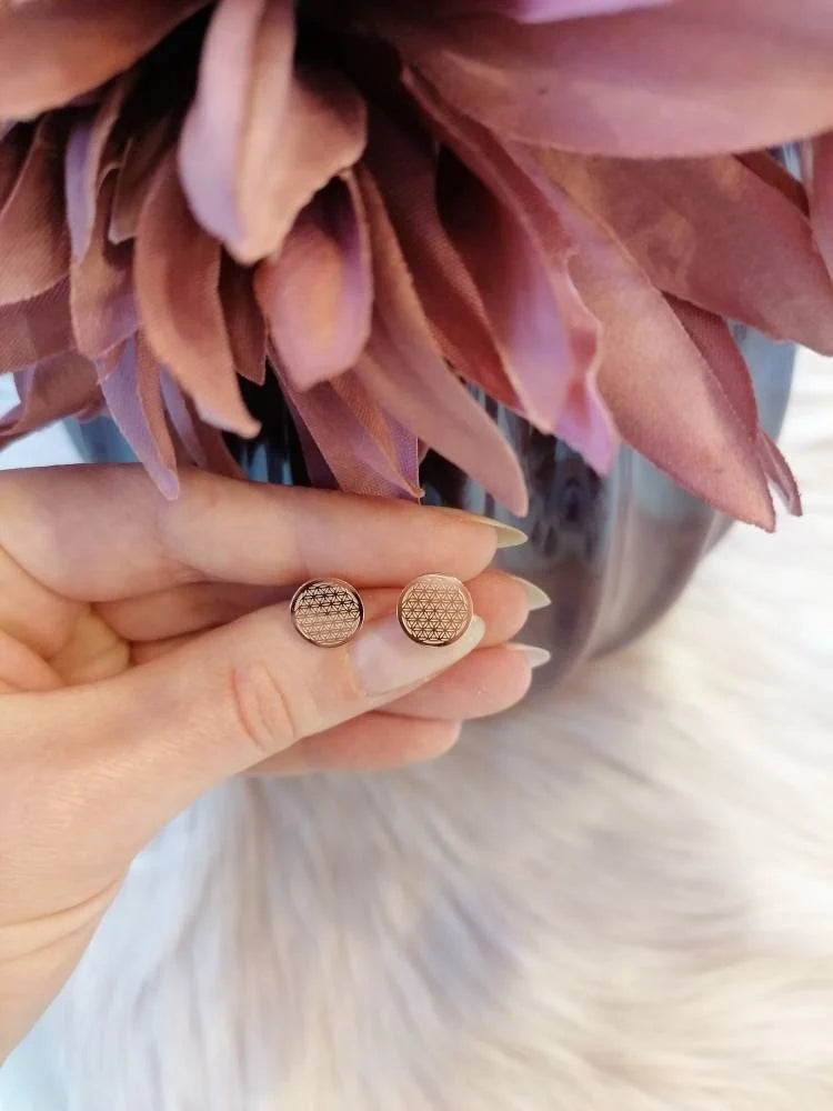 Ohrstecker Lebensblume Rosegold