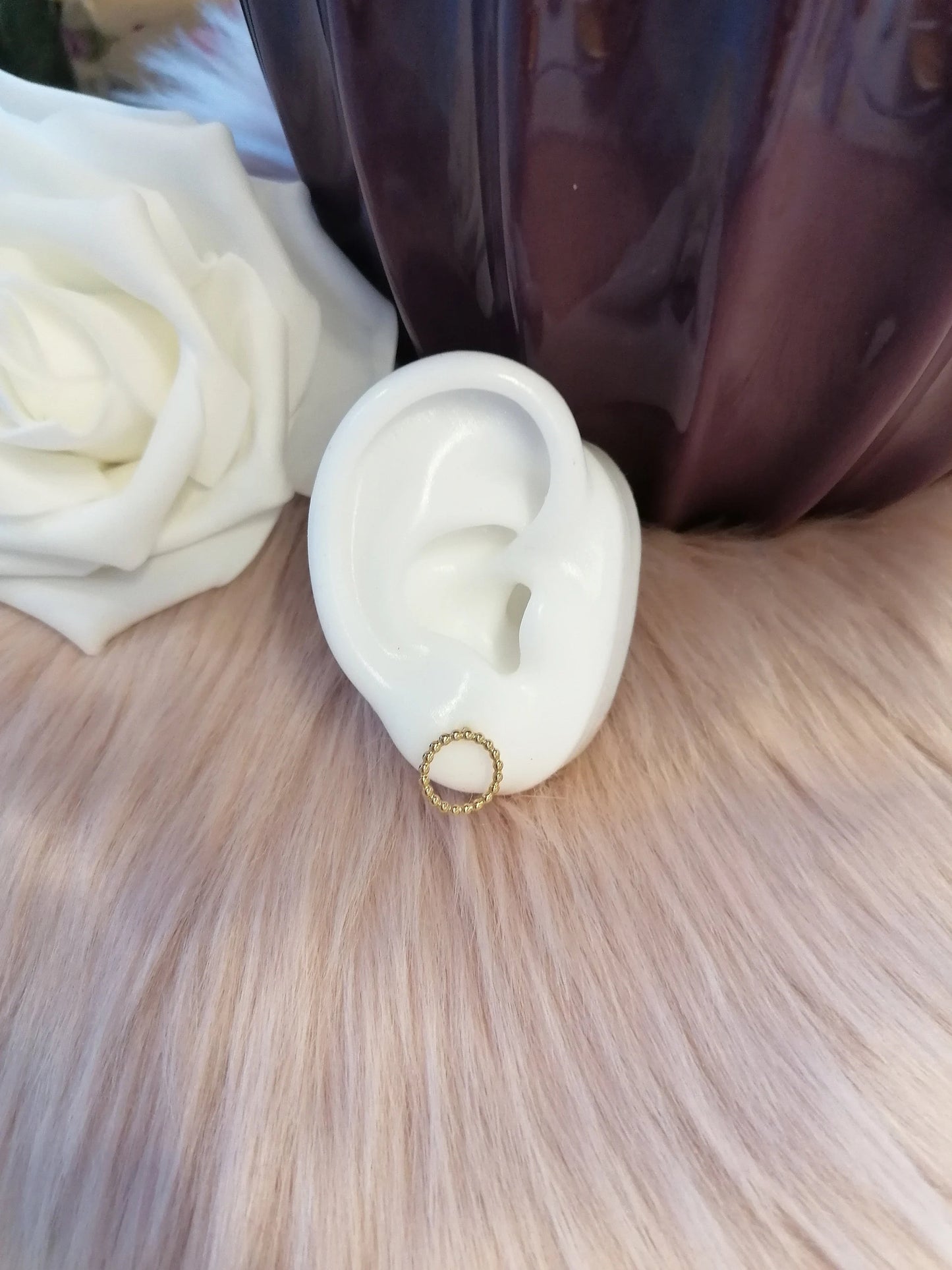Kreis Ohrstecker Gold 12 mm