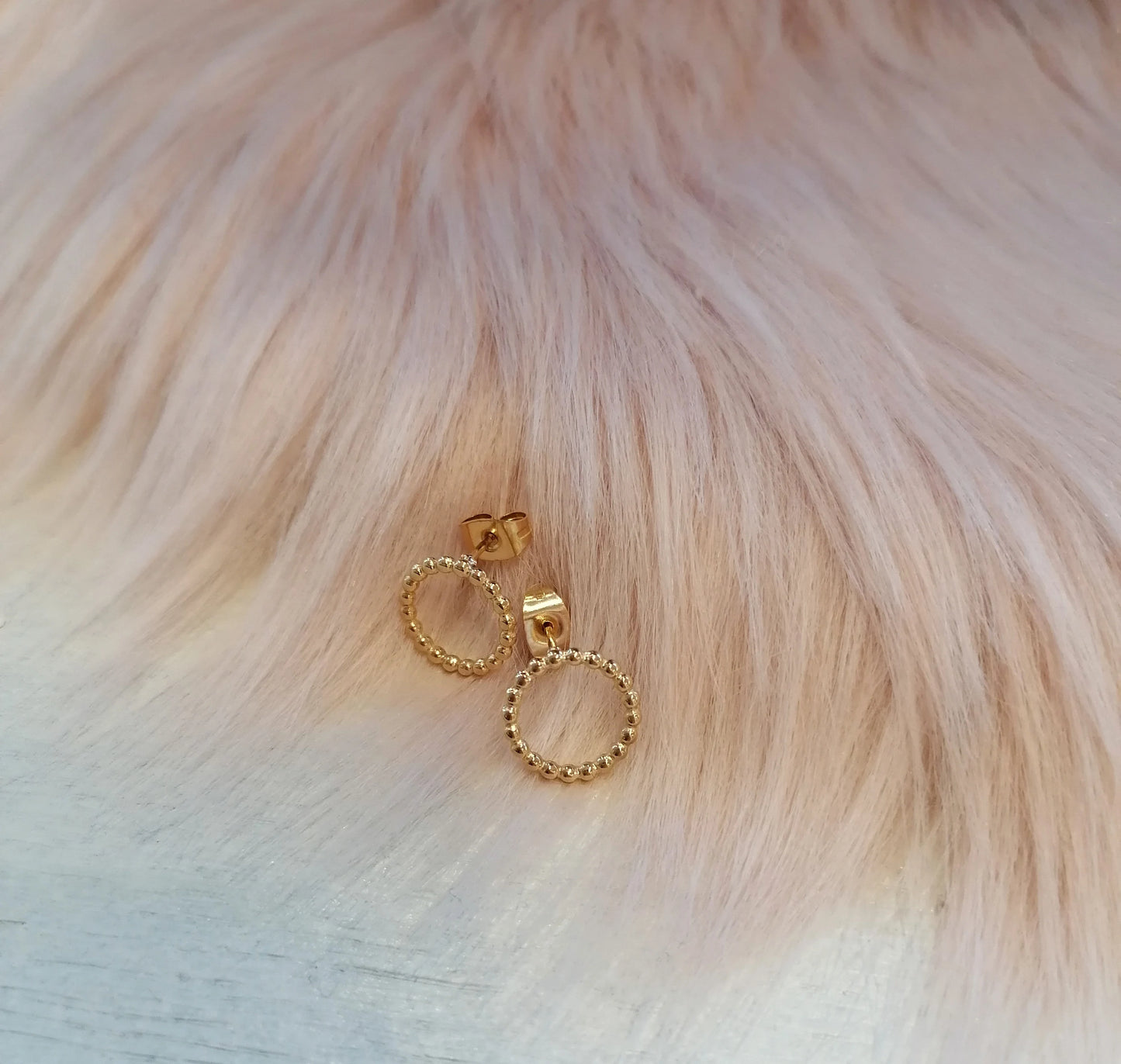 Kreis Ohrstecker Gold 12 mm