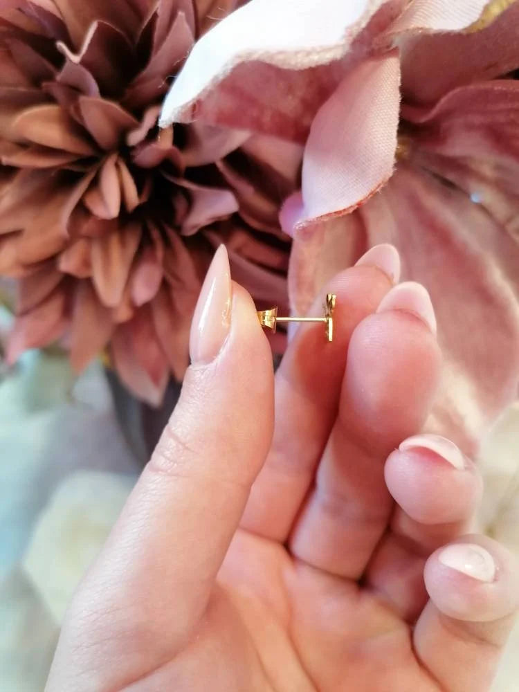 Schutzengel Ohrstecker Gold