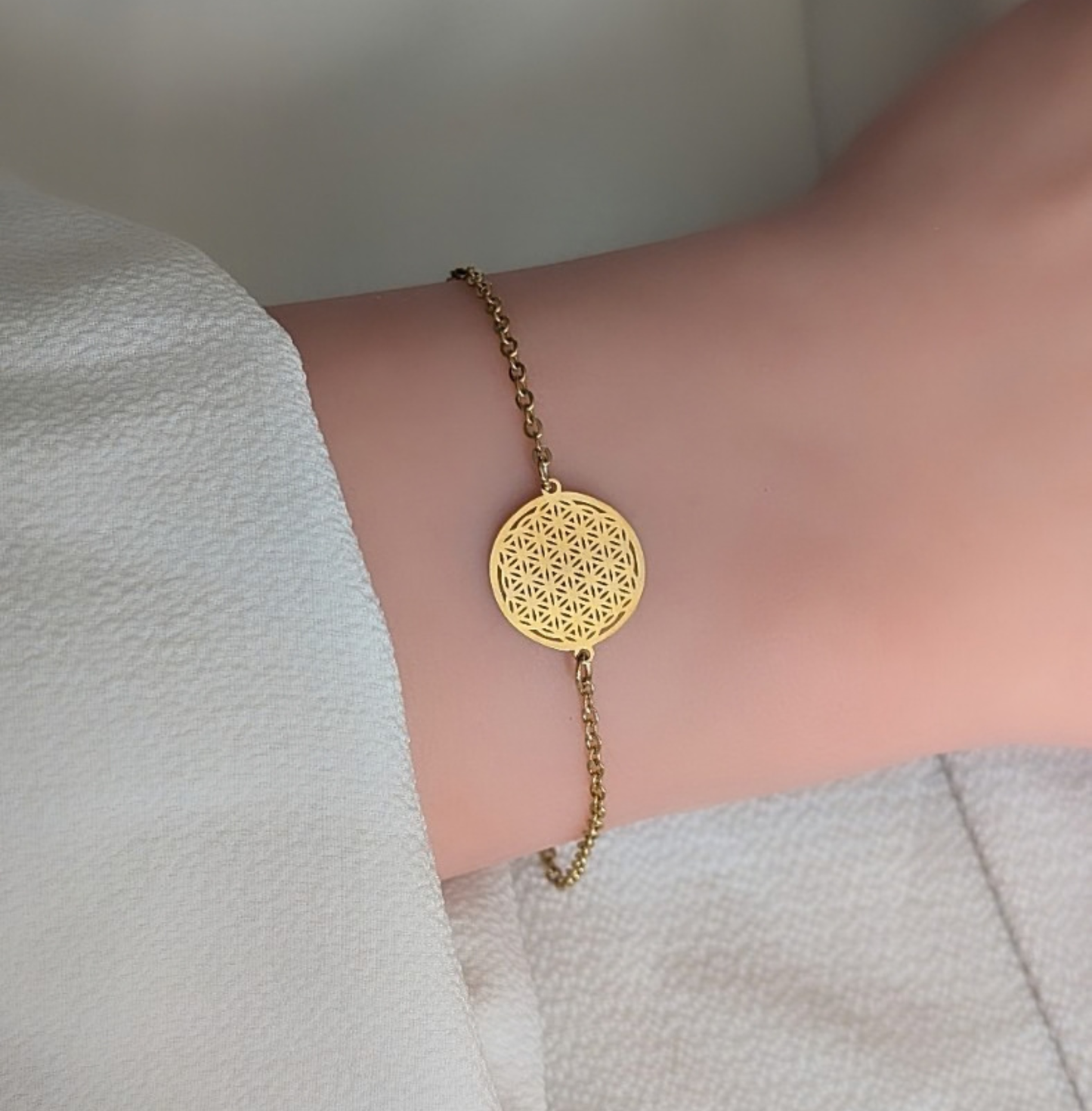 Armkette Blume des Lebens gold