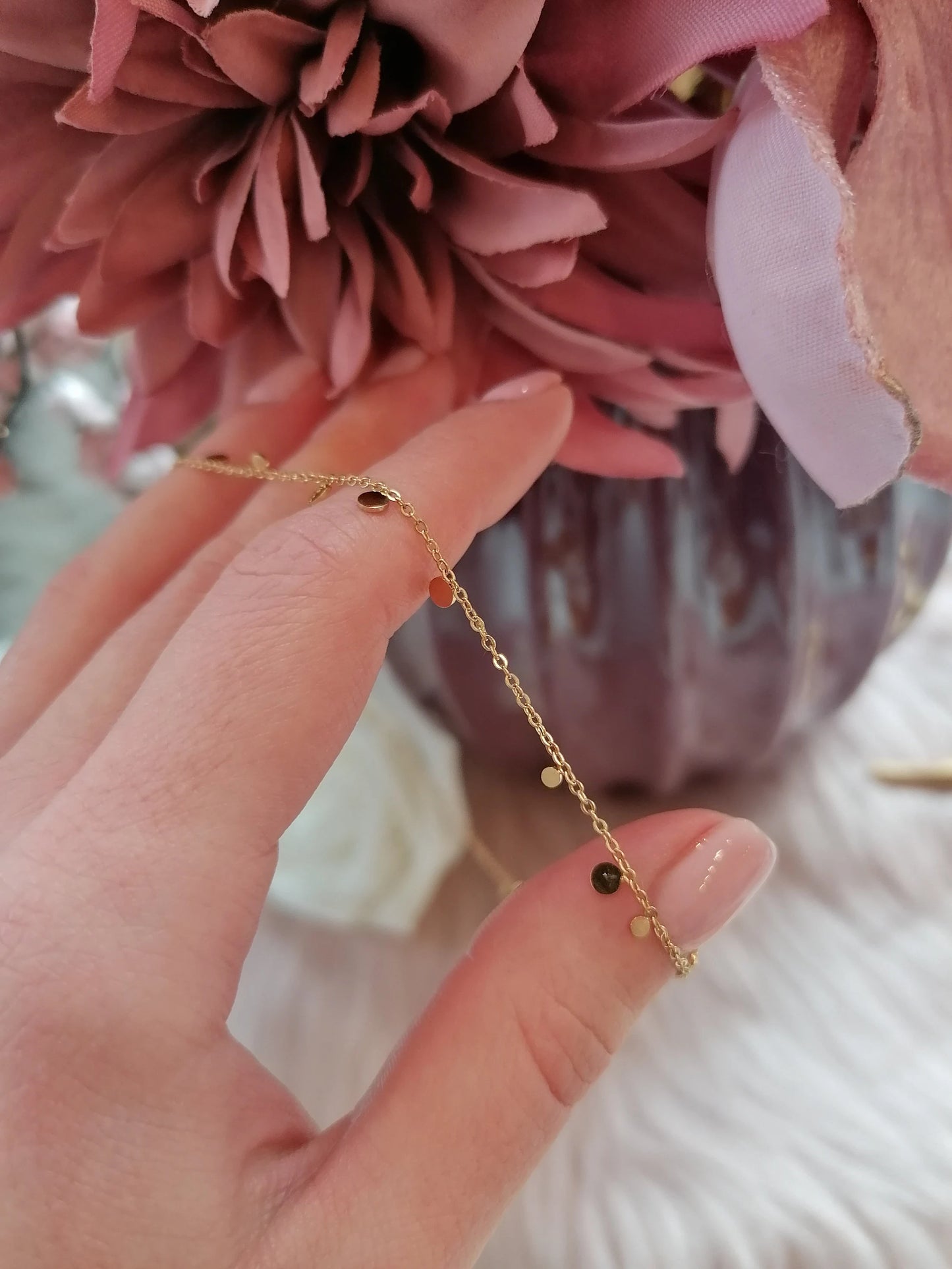 Halskette Mini Plättchen Gold