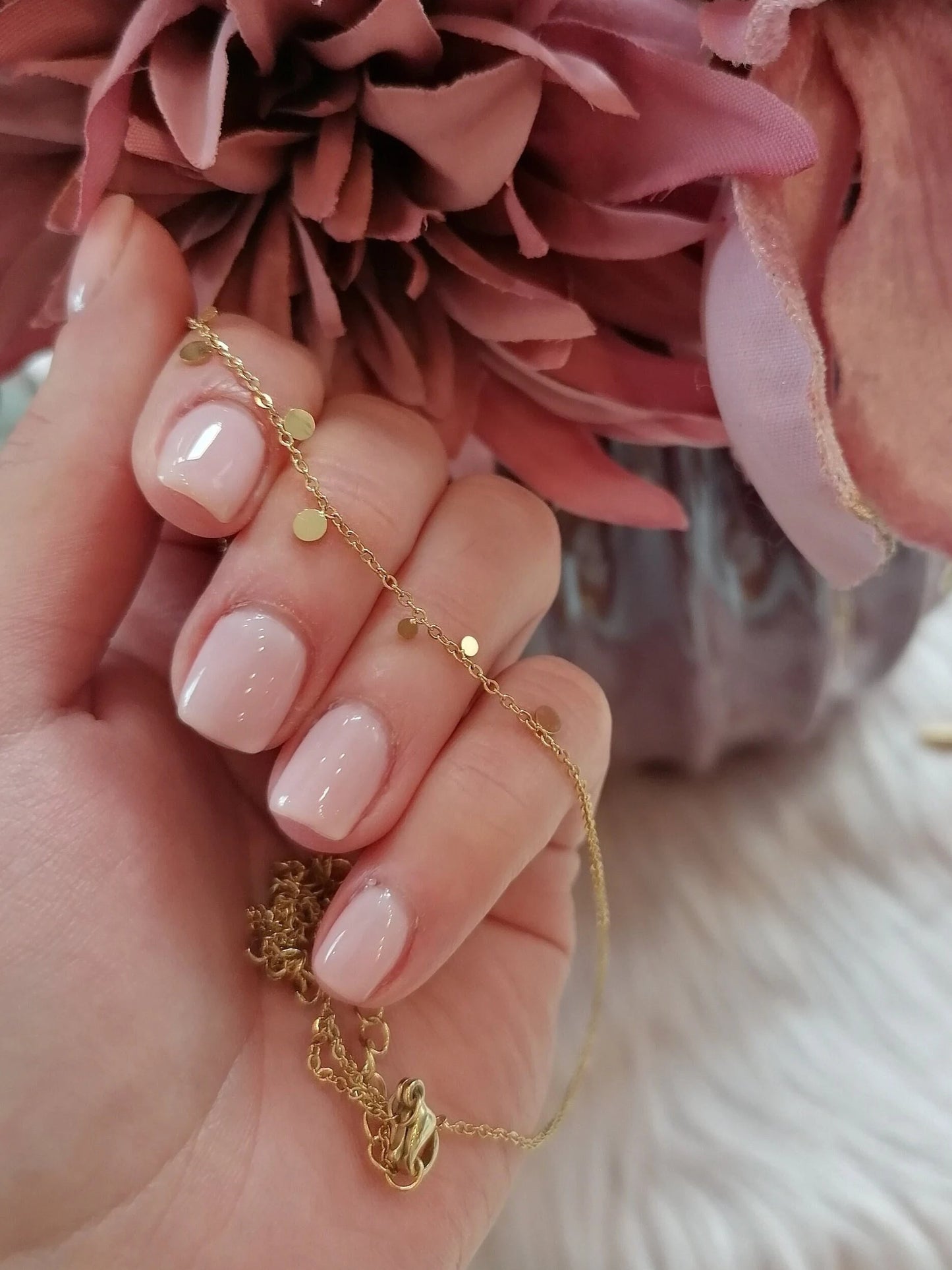 Halskette Mini Plättchen Gold