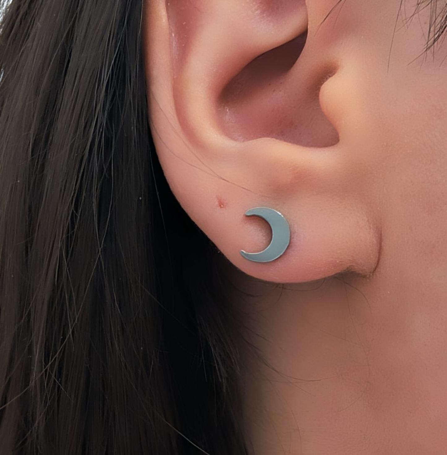 Kleine Halbmond Ohrstecker Hypoallergen Silber