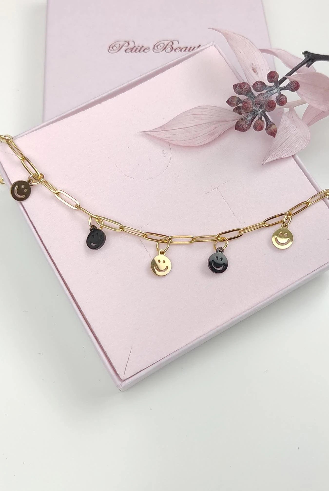 SMILE Armband (Gold / Schwarz)
