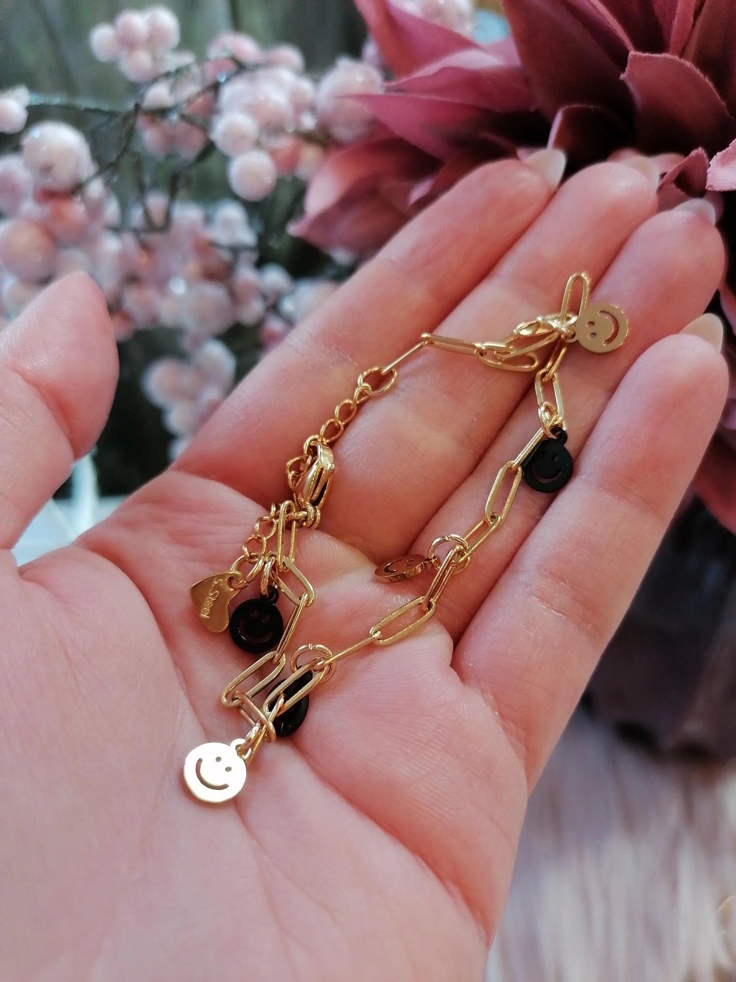 SMILE Armband (Gold / Schwarz)