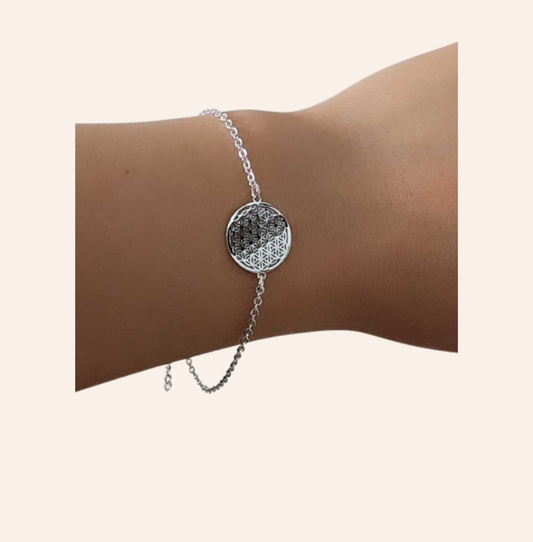 Armkette Blume des Lebens Silber