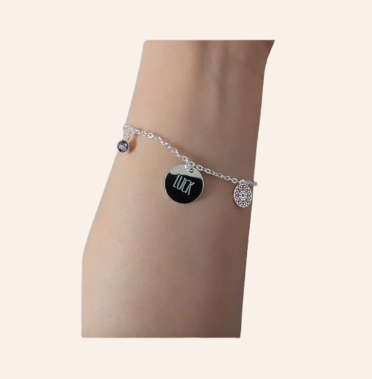 Armband mit Anhängern Luck , Silber