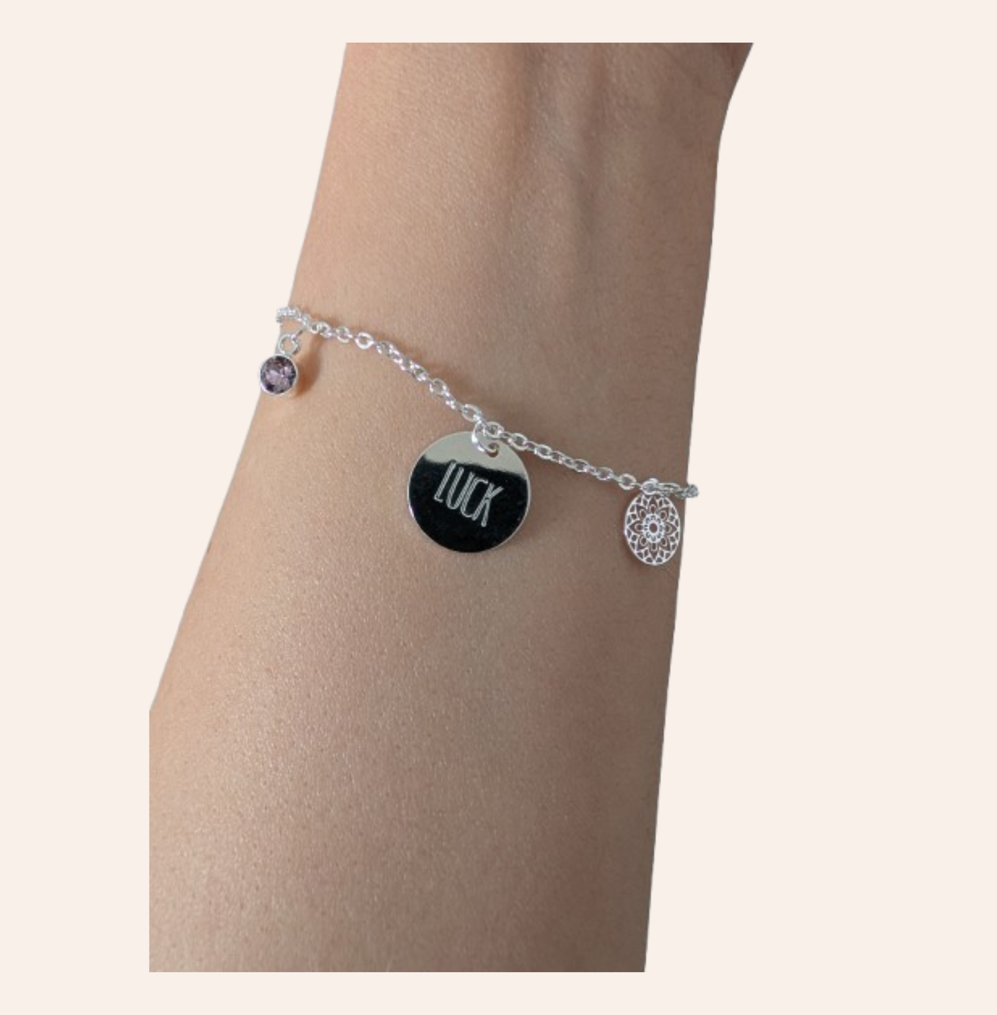 Armband mit Anhängern Luck , Silber