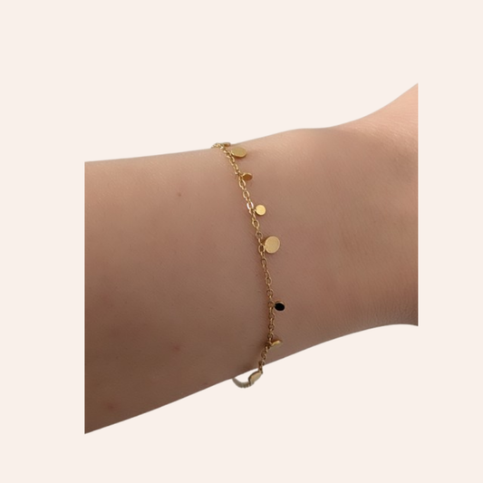 Winzige Plättchen Armkette Gold