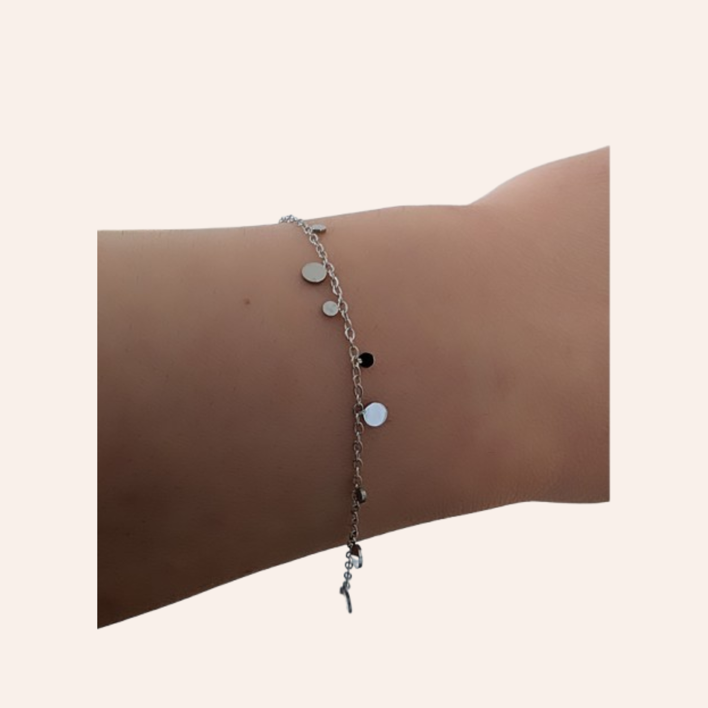 Winzige Plättchen Armkette Silber