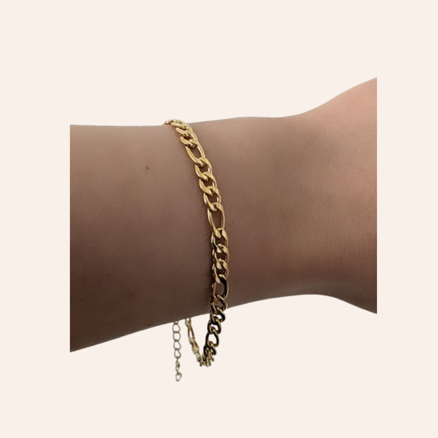 Gliederarmband „Classic Gold“ – Edelstahl vergoldet 14K | 22,5 cm | Wasserfest