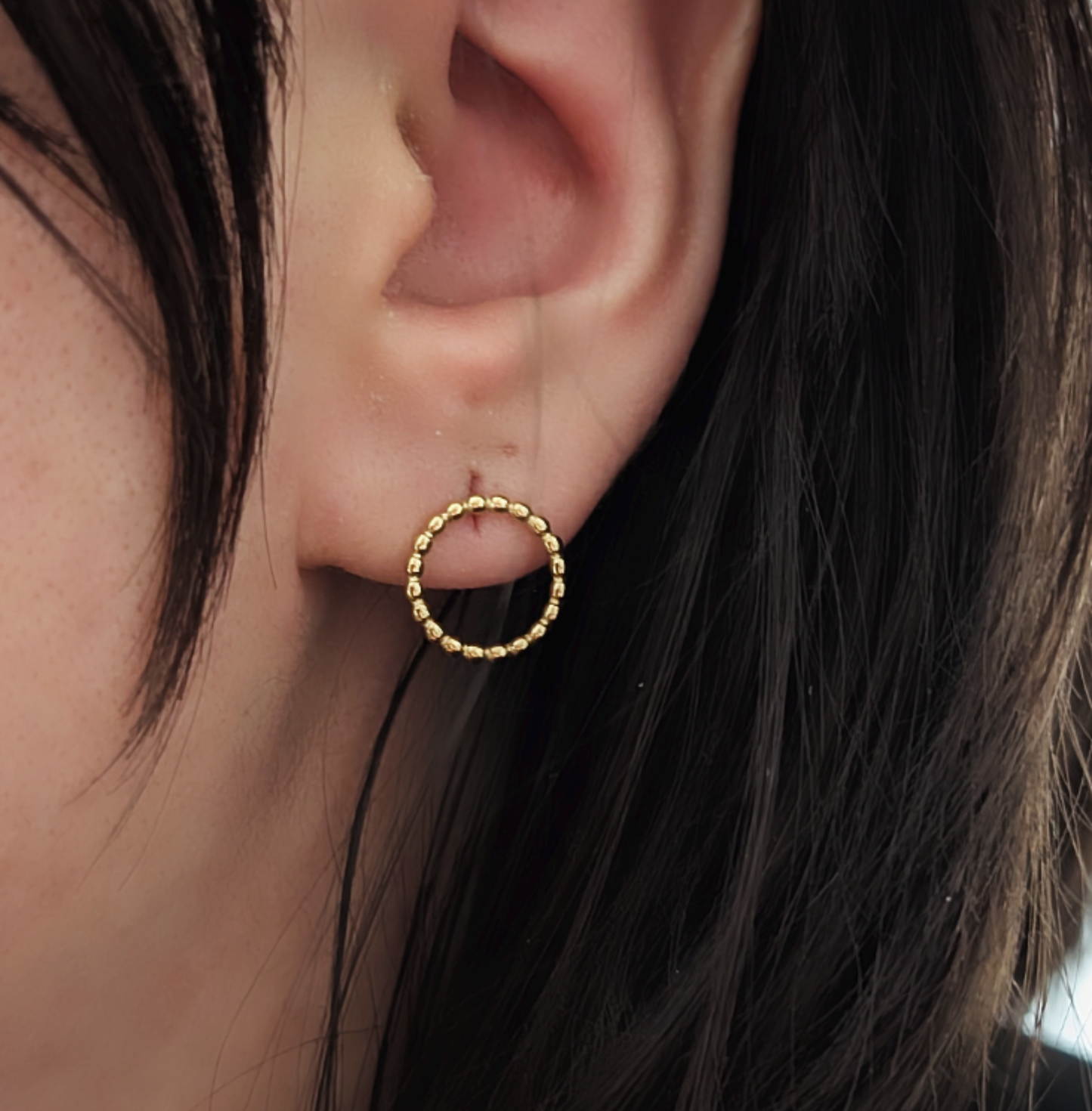 Kreis Ohrstecker Gold 12 mm