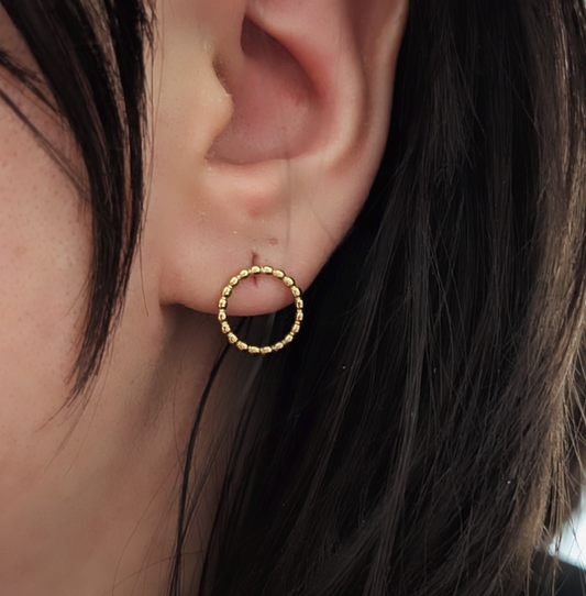 Kreis Ohrstecker Gold 12 mm