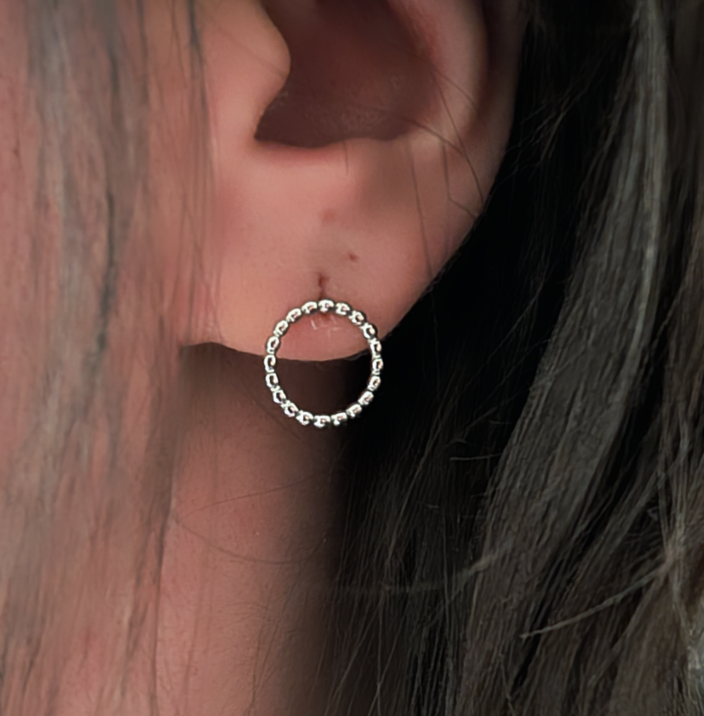 Kreis Ohrstecker Silber 12 mm