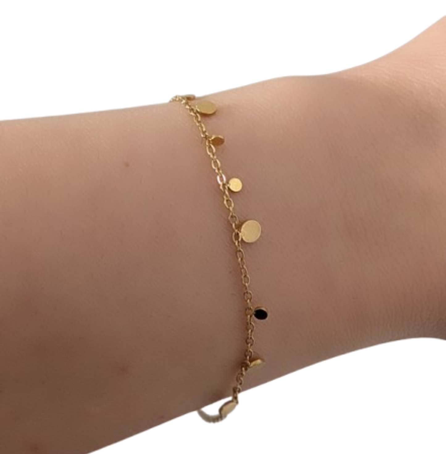 Winzige Plättchen Armkette Gold