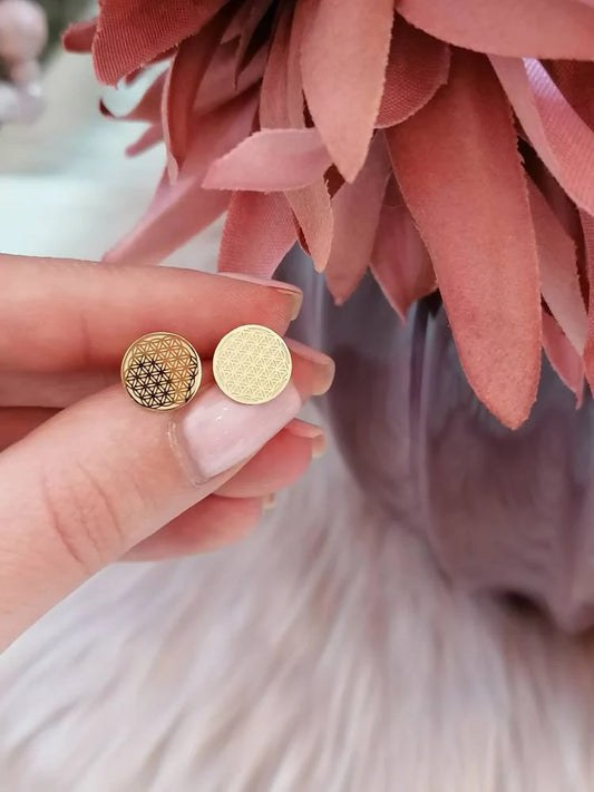 Ohrstecker Lebensblume Gold