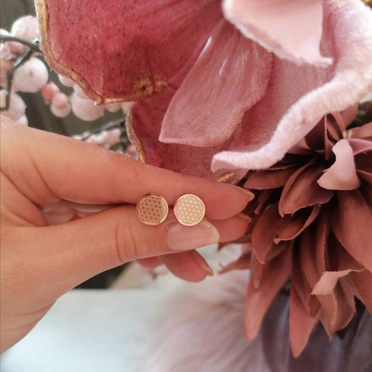 Ohrstecker Lebensblume Rosegold