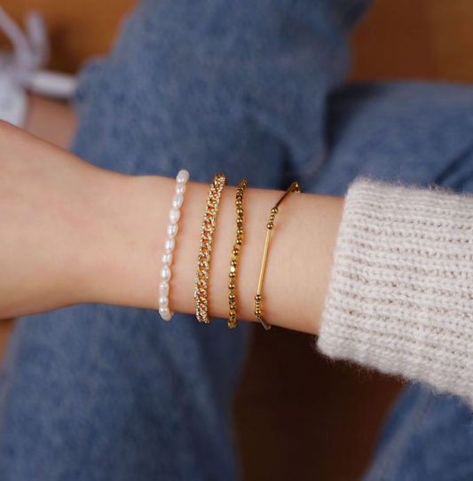 Süßwasserperlen Armkette mit 14k Edelstahl Verschluss