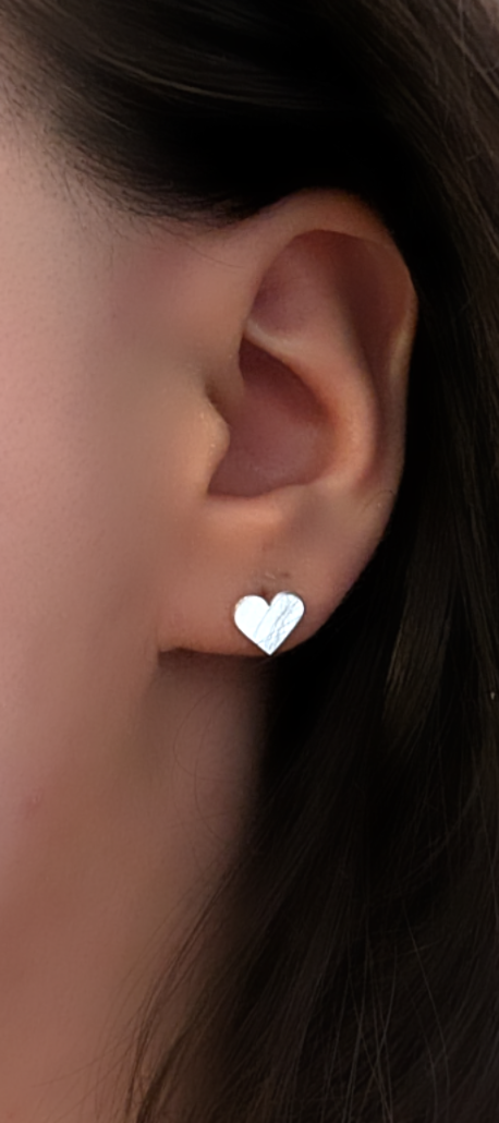 Ohrstecker „Silver Heart“ – Herz Ohrringe Edelstahl Silber | 9 mm | Hypoallergen & wasserfest