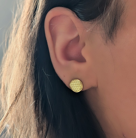 Ohrstecker Lebensblume Gold