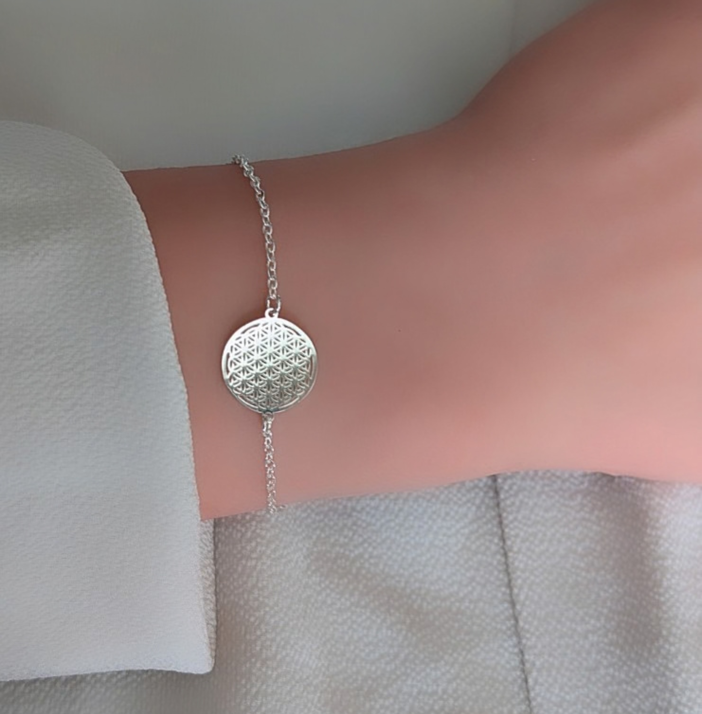 Armkette Blume des Lebens Silber