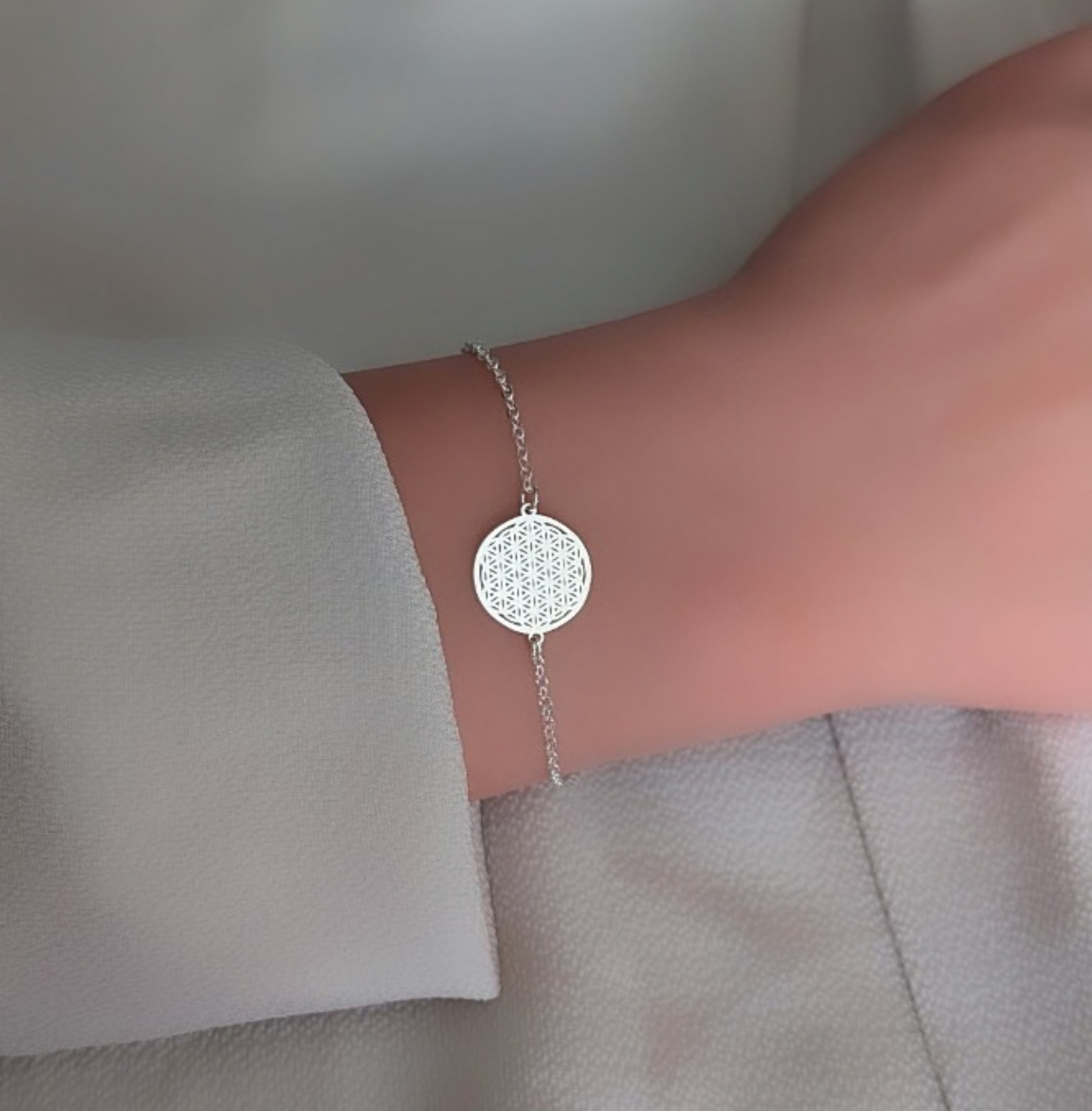 Armkette Blume des Lebens Silber