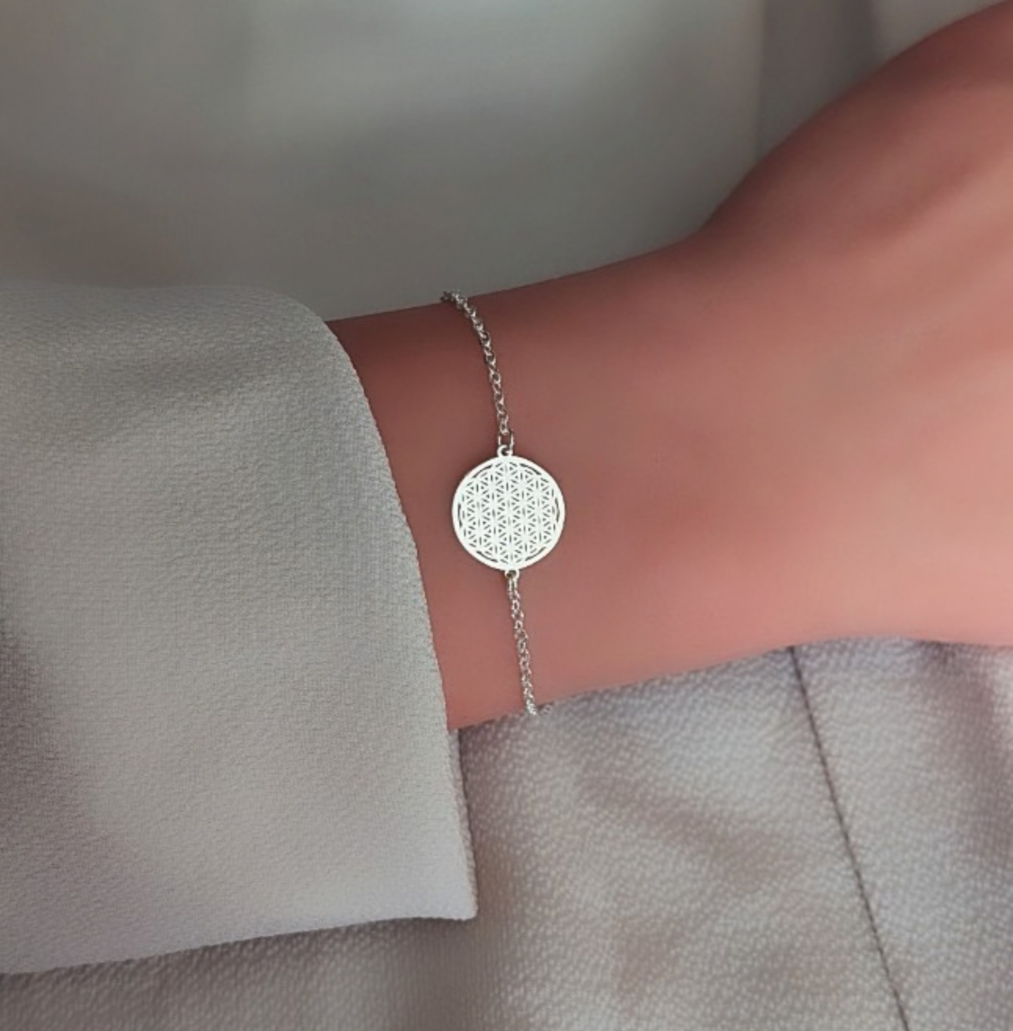 Armkette Blume des Lebens Silber