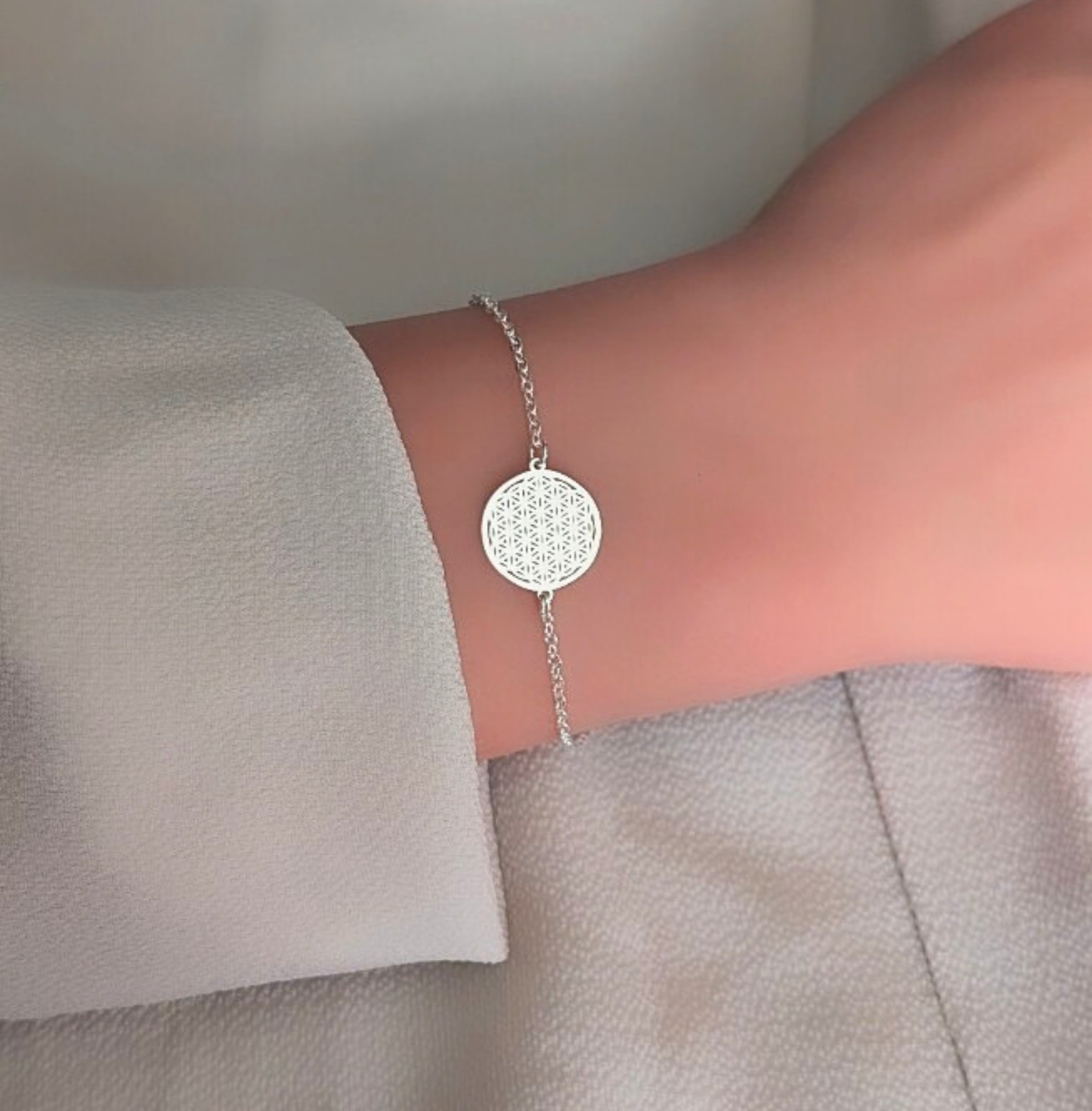 Armkette Blume des Lebens Silber