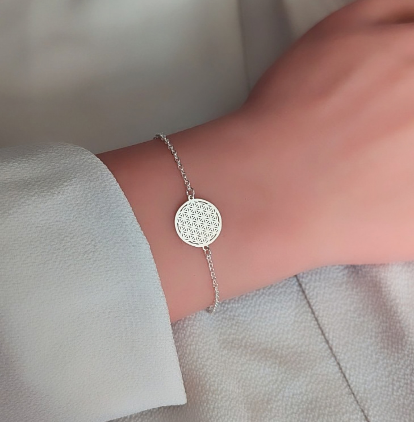 Armkette Blume des Lebens Silber