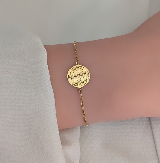 Armkette Blume des Lebens gold