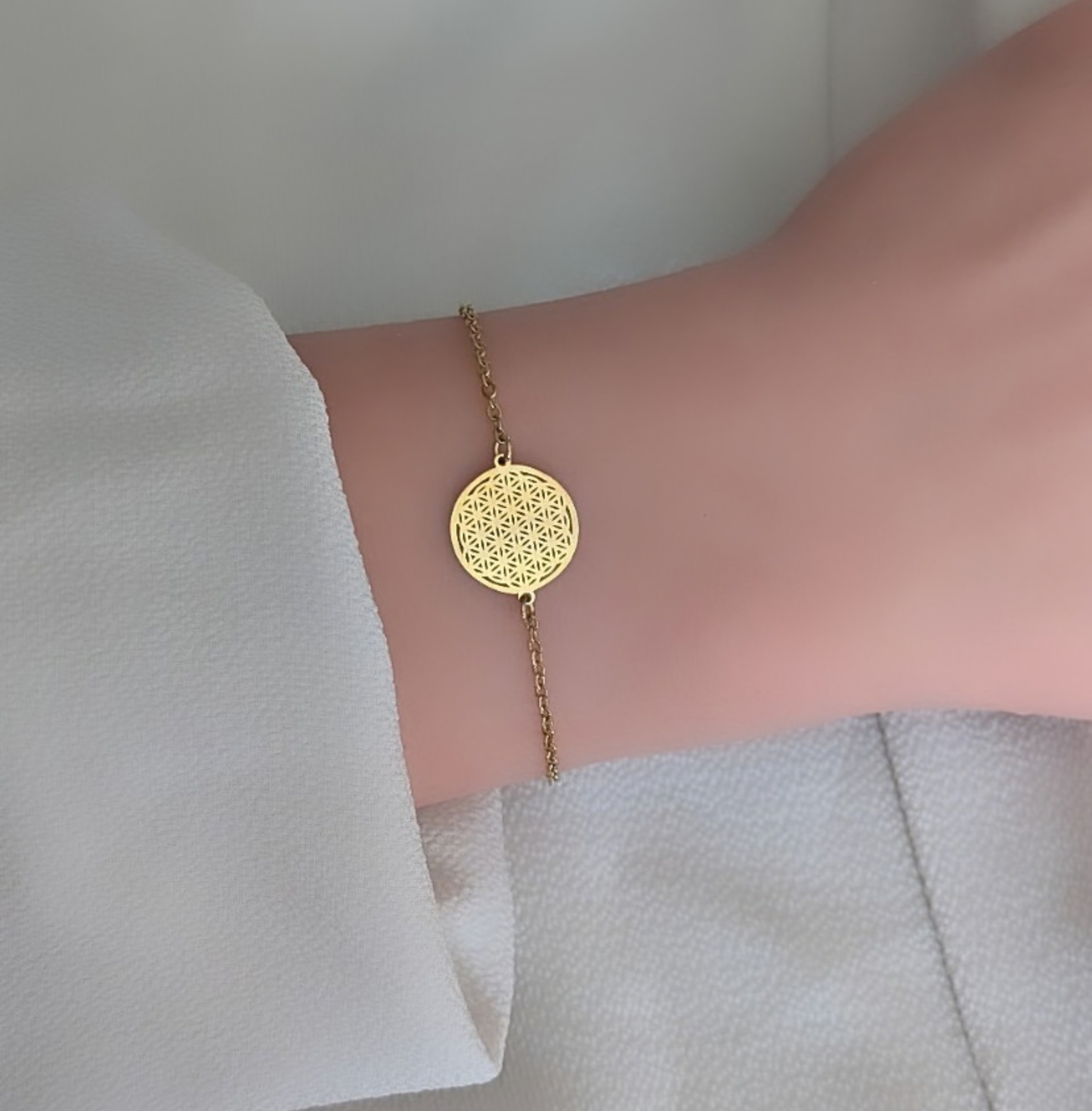 Armkette Blume des Lebens gold