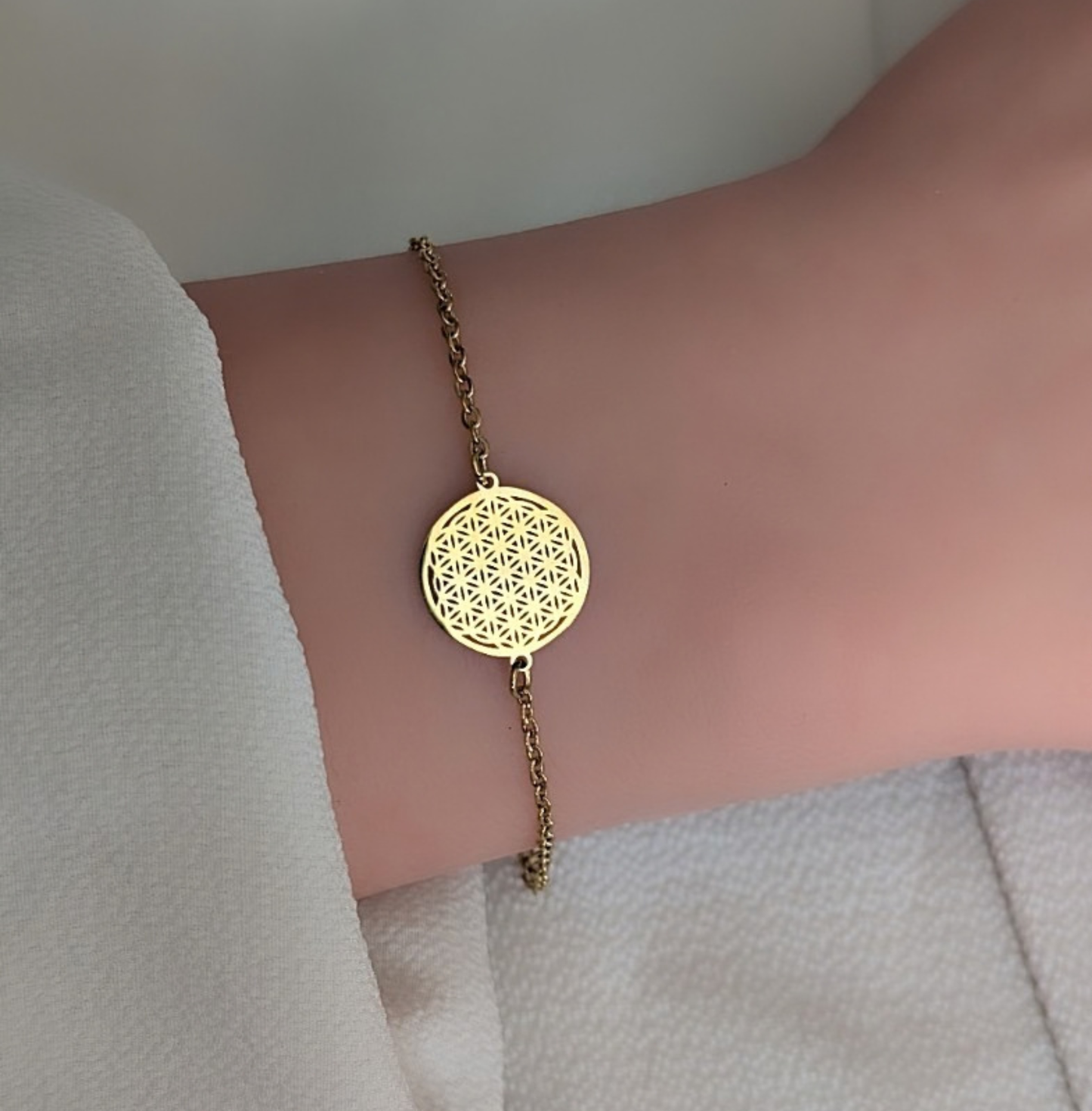 Armkette Blume des Lebens gold