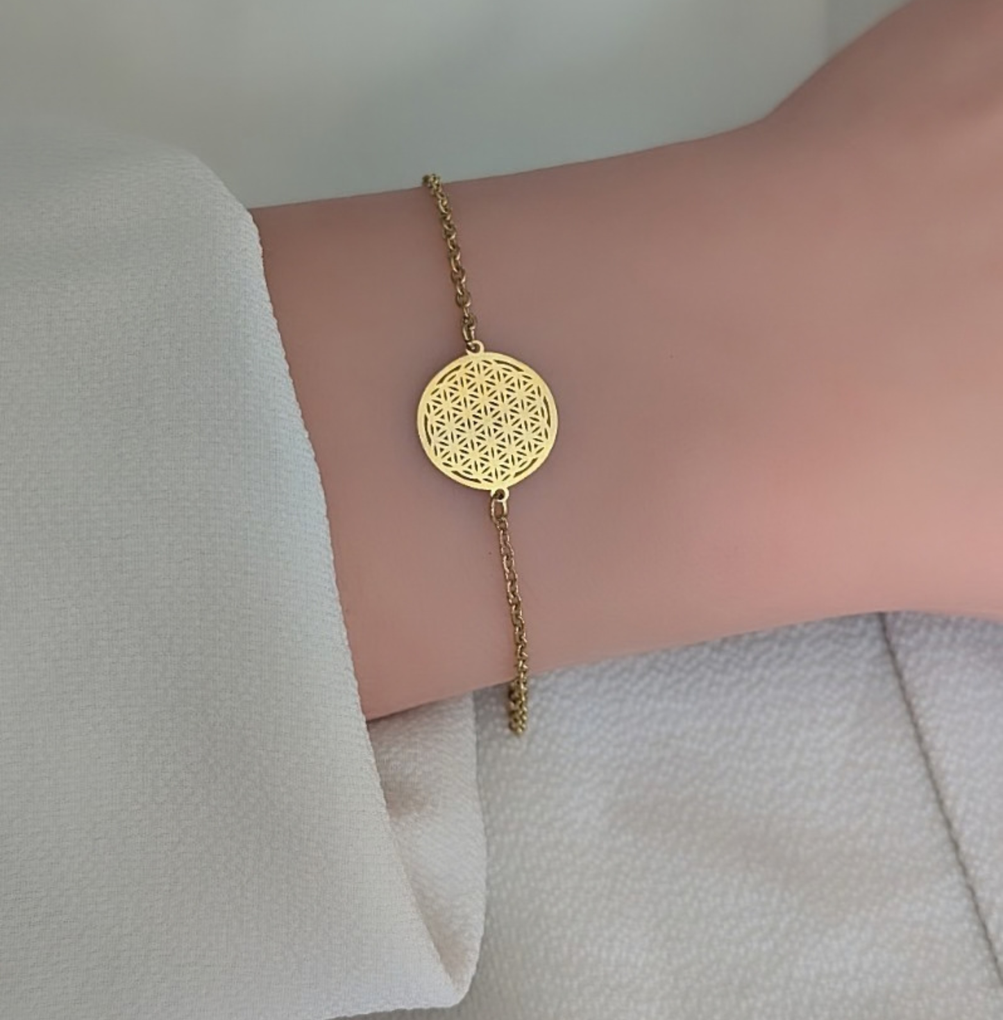 Armkette Blume des Lebens gold
