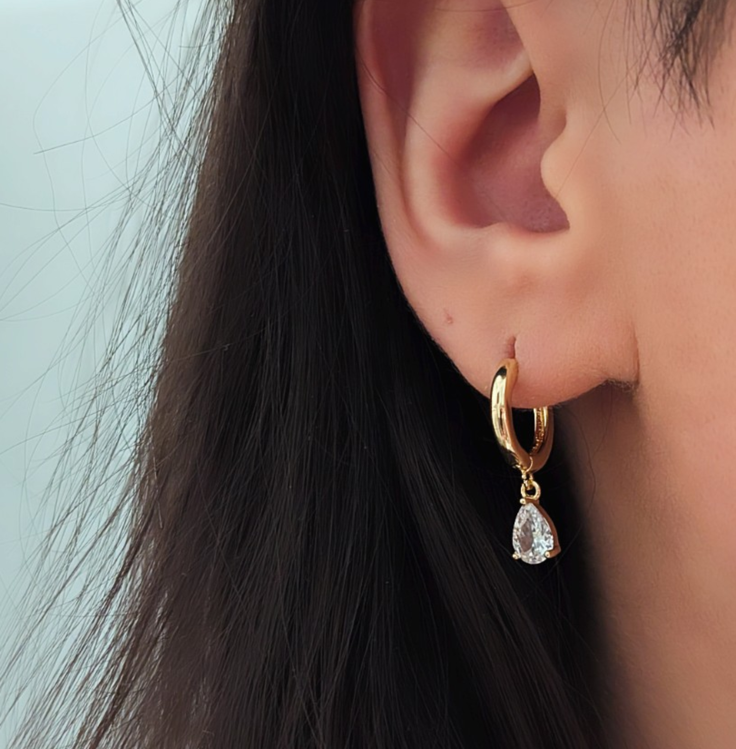 Diamond Drops Ohrringe mit Zirkon aus Edelstahl 14k Gold