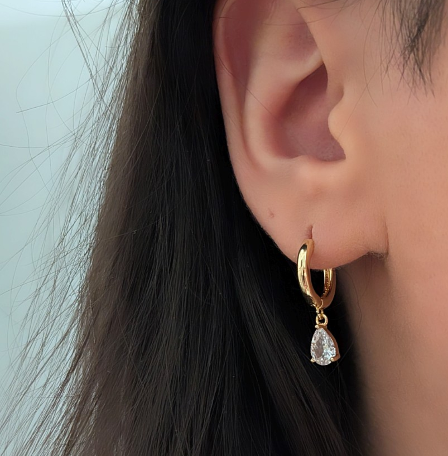 Diamond Drops Ohrringe mit Zirkon aus Edelstahl 14k Gold