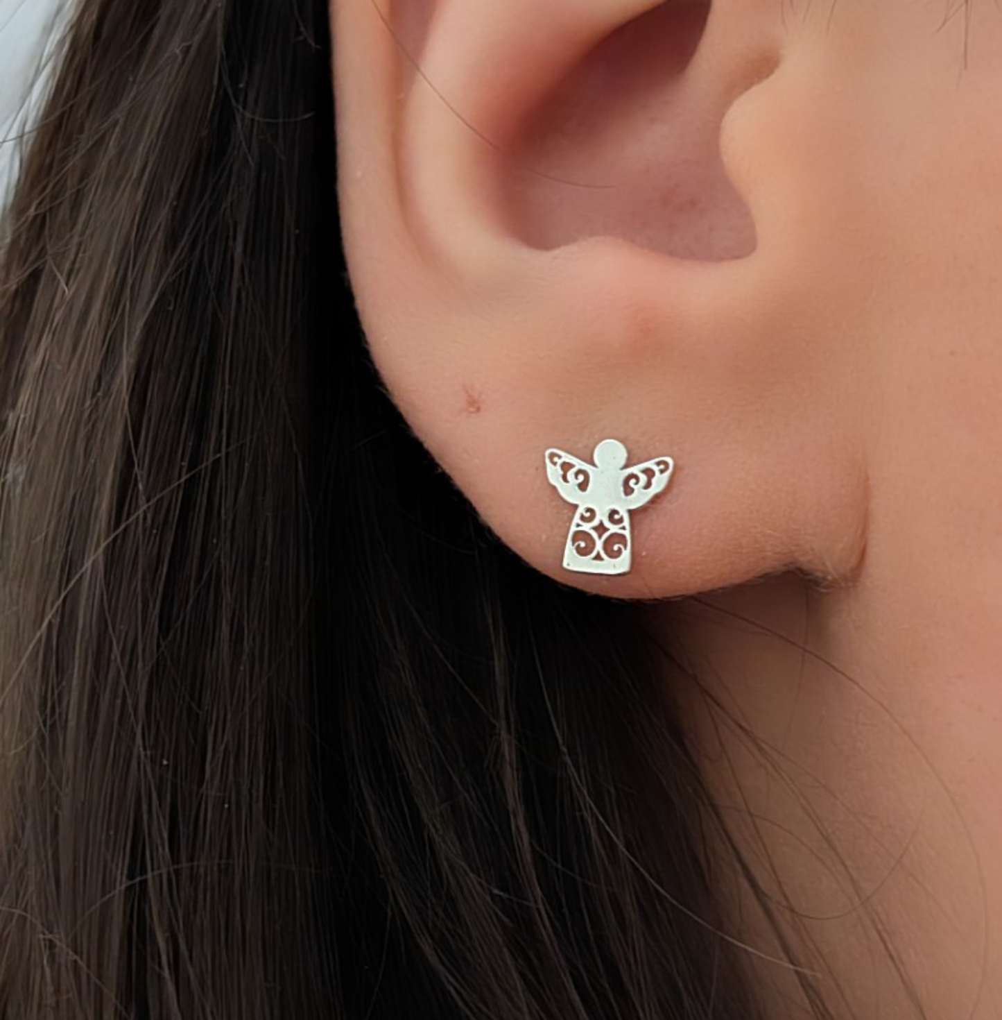Schutzengel Ohrstecker Silber