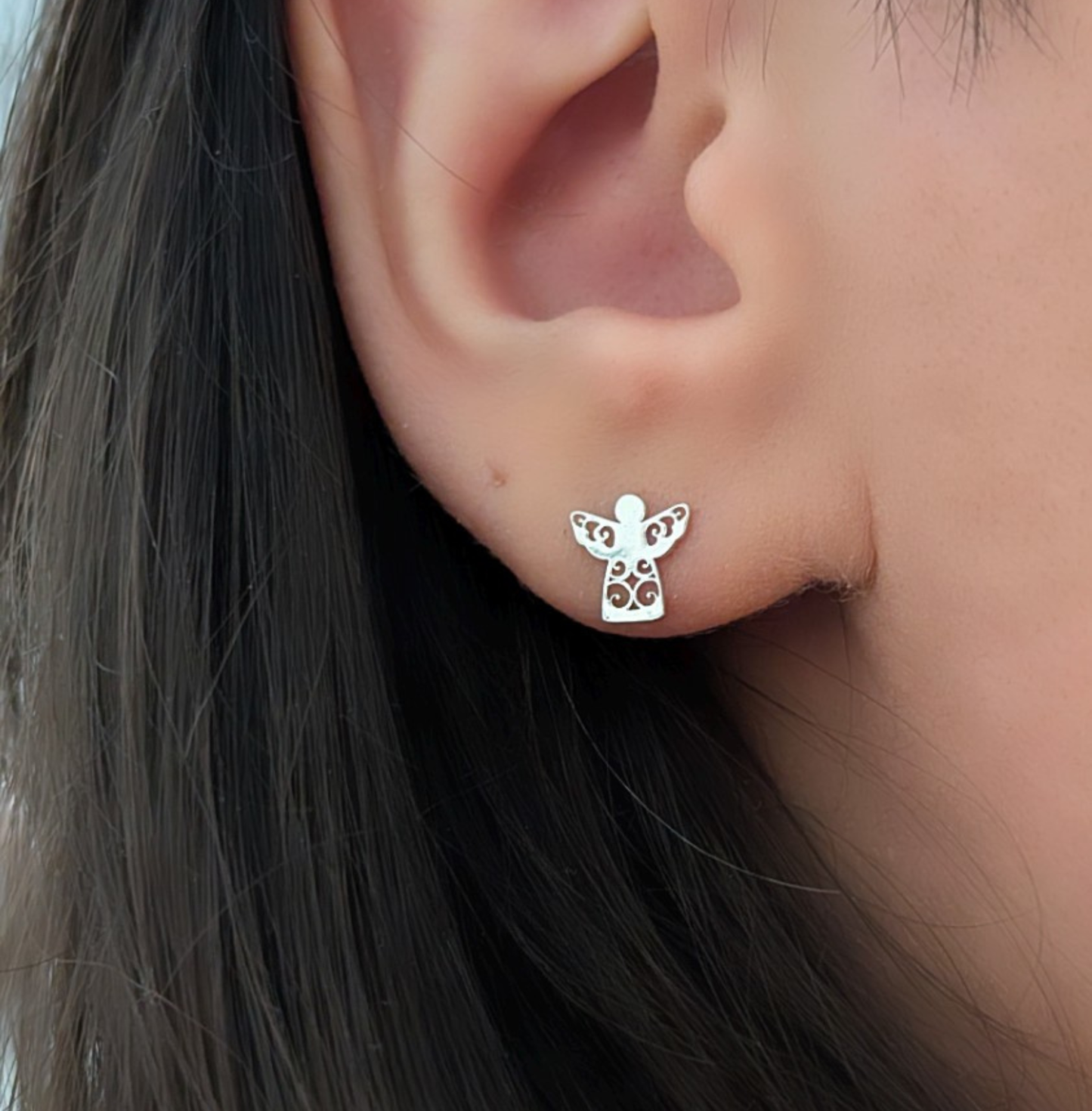 Schutzengel Ohrstecker Silber