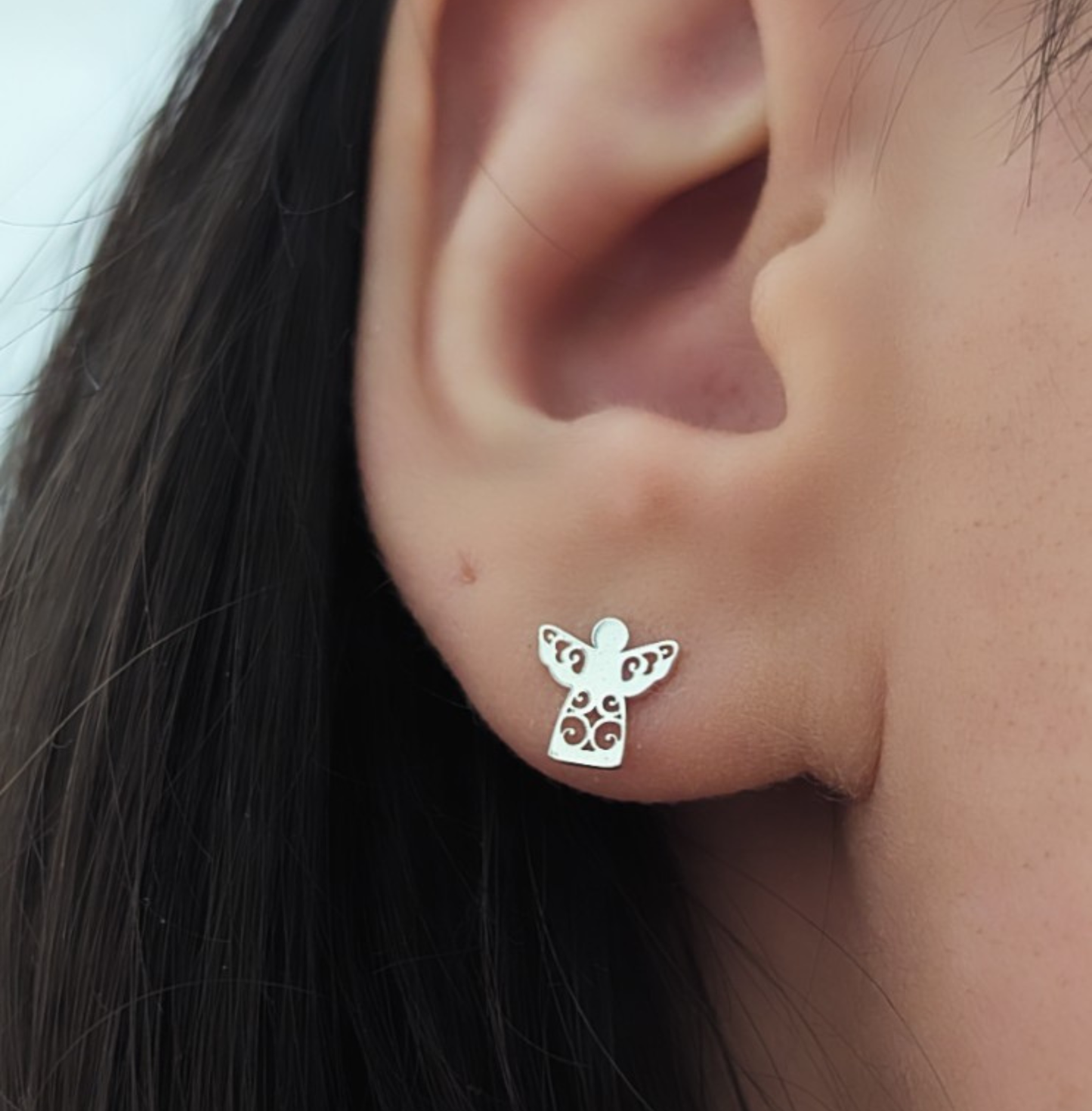 Schutzengel Ohrstecker Silber