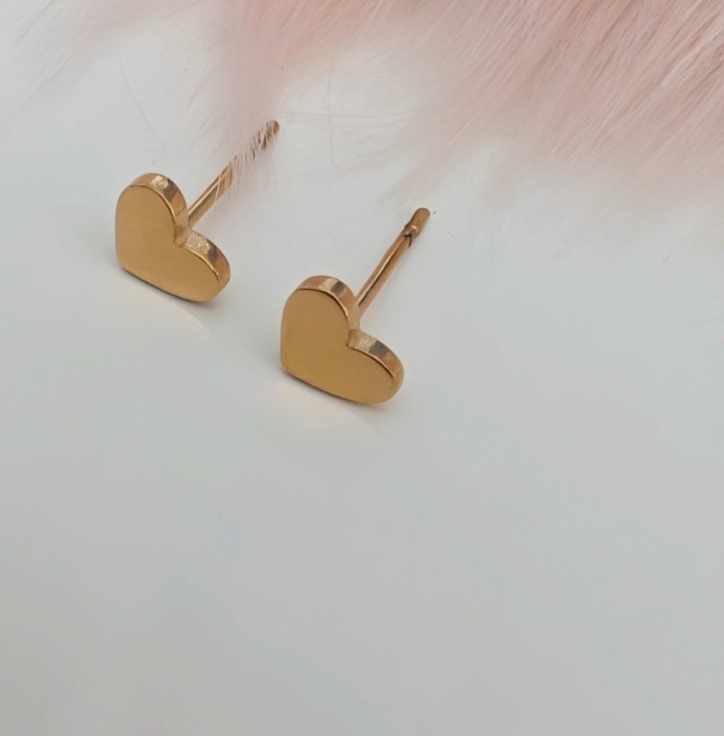 Mini Herz Ohrstecker Gold / Edelstahl