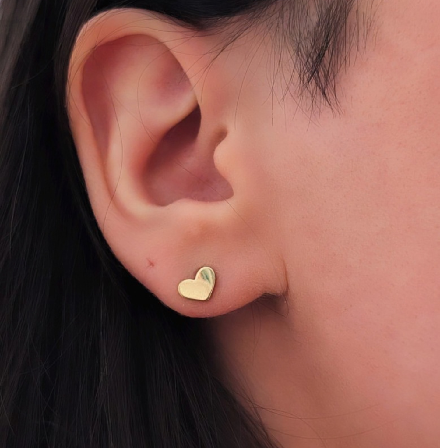 Mini Herz Ohrstecker Gold / Edelstahl