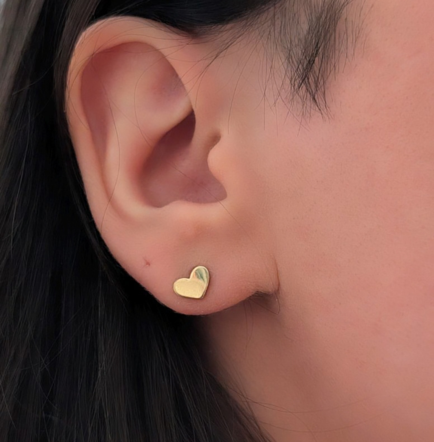 Mini Herz Ohrstecker Gold / Edelstahl